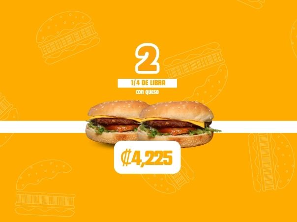 2 Hamburguesa 1/4 de Libra con Queso