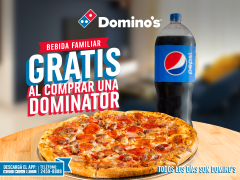 Dominator Jamón o Pepperoni + Bebida Gratis