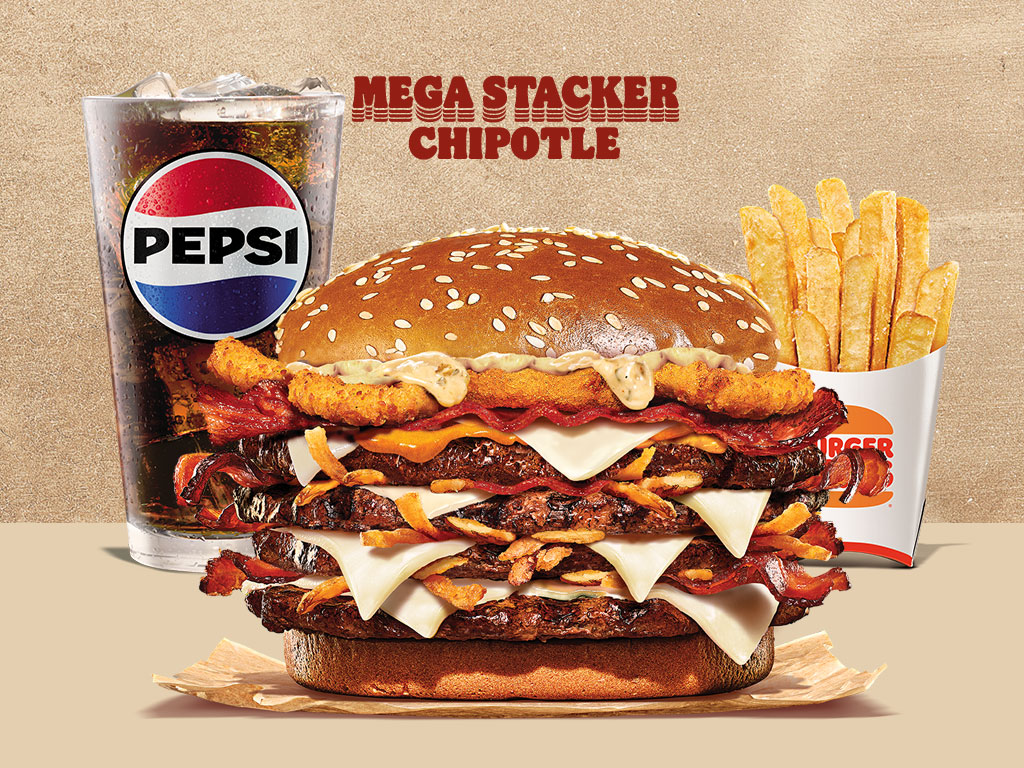 Combo Mega Stacker Chipotle Cuádruple