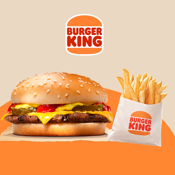 King Antojo: Quesoburguesa + Papas Pequeñas