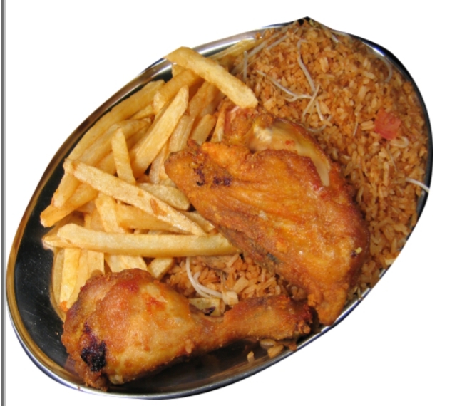 Arroz Chino Valenciana + 1/2 Pollo + Papas