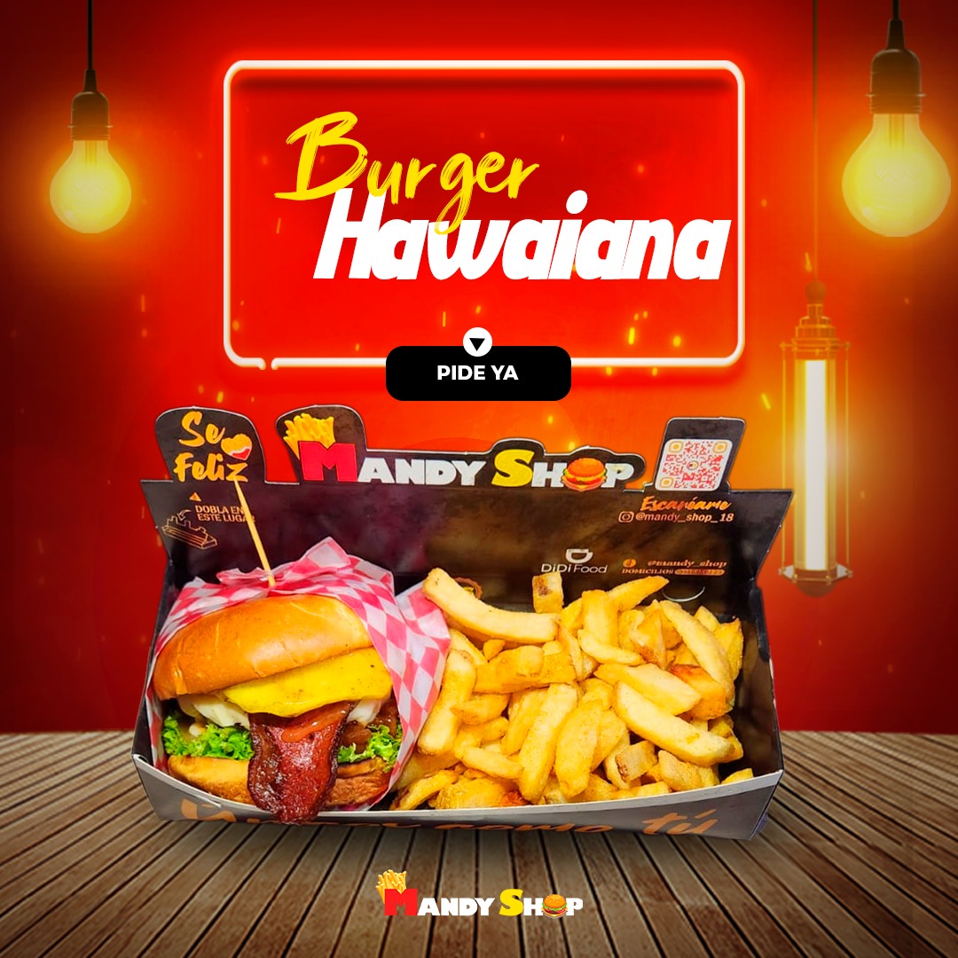 Burguer Hawaiana (Incluye Papas)