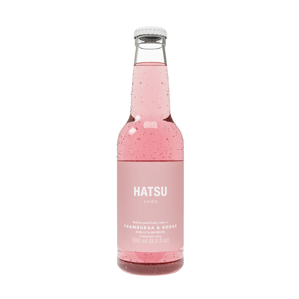 Hatsu soda Frambuesa y Rosas 300 ml