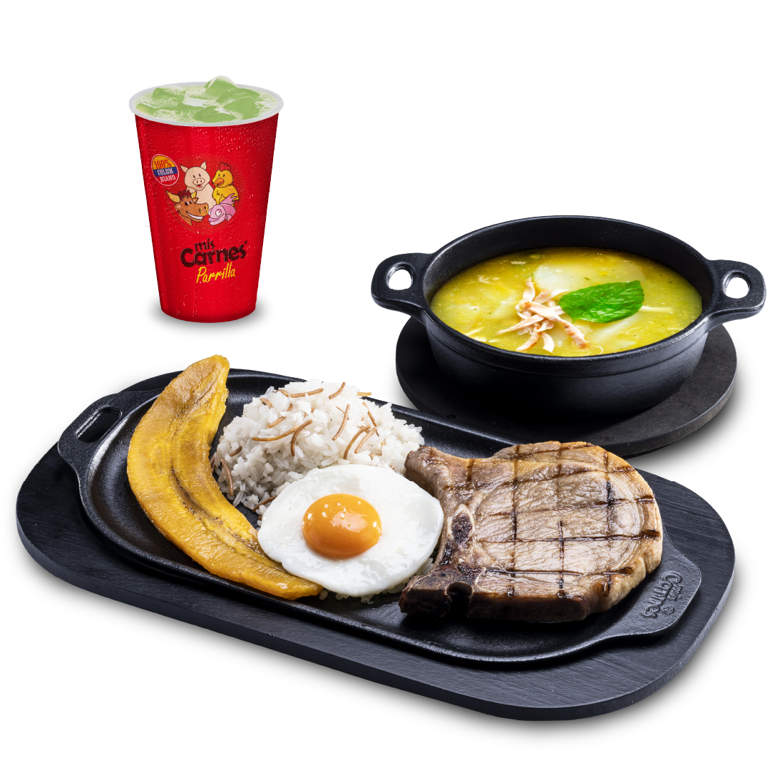 Chuletón con Sopa a Elección + Limonada