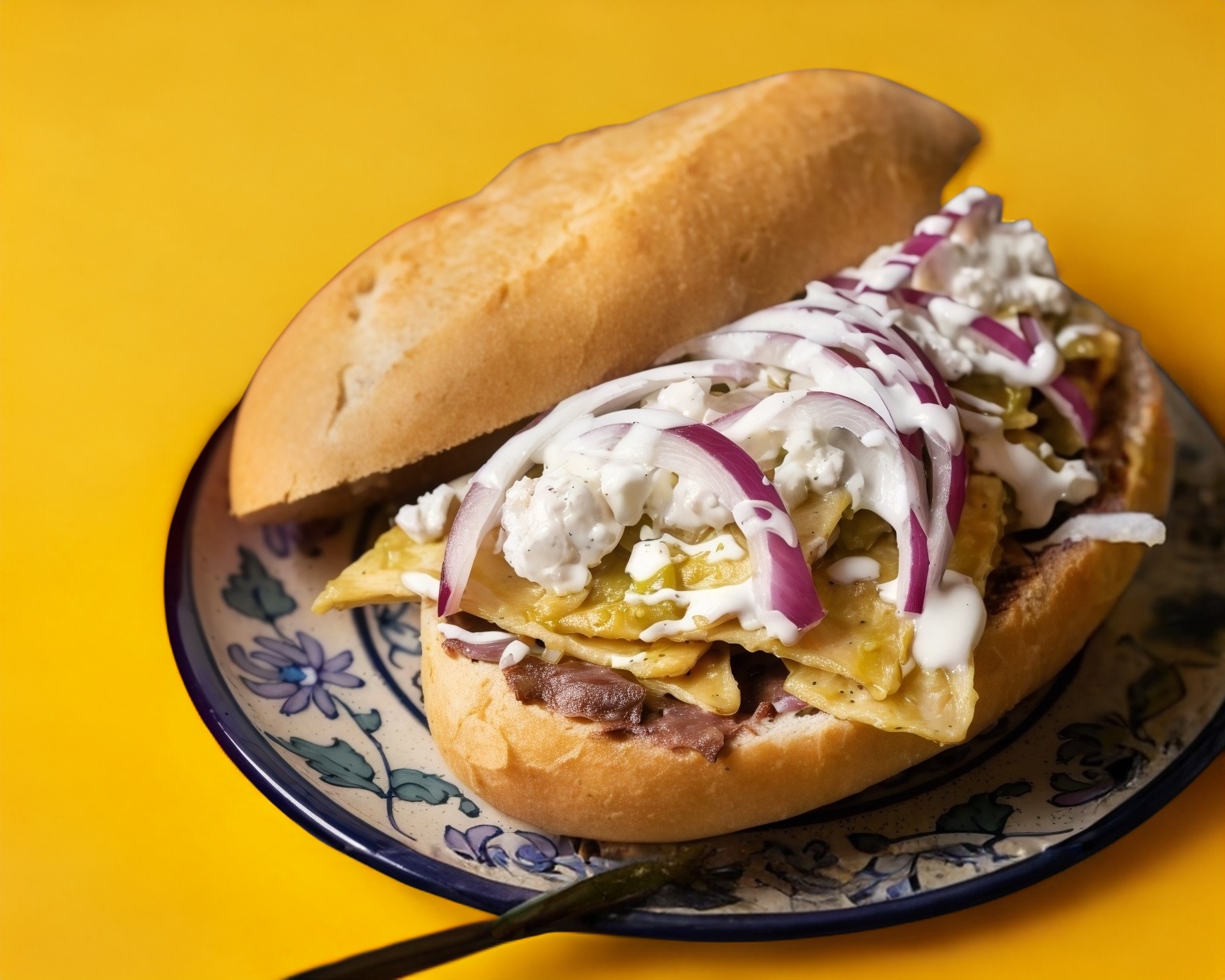 Torta de Chilaquiles con Bistec