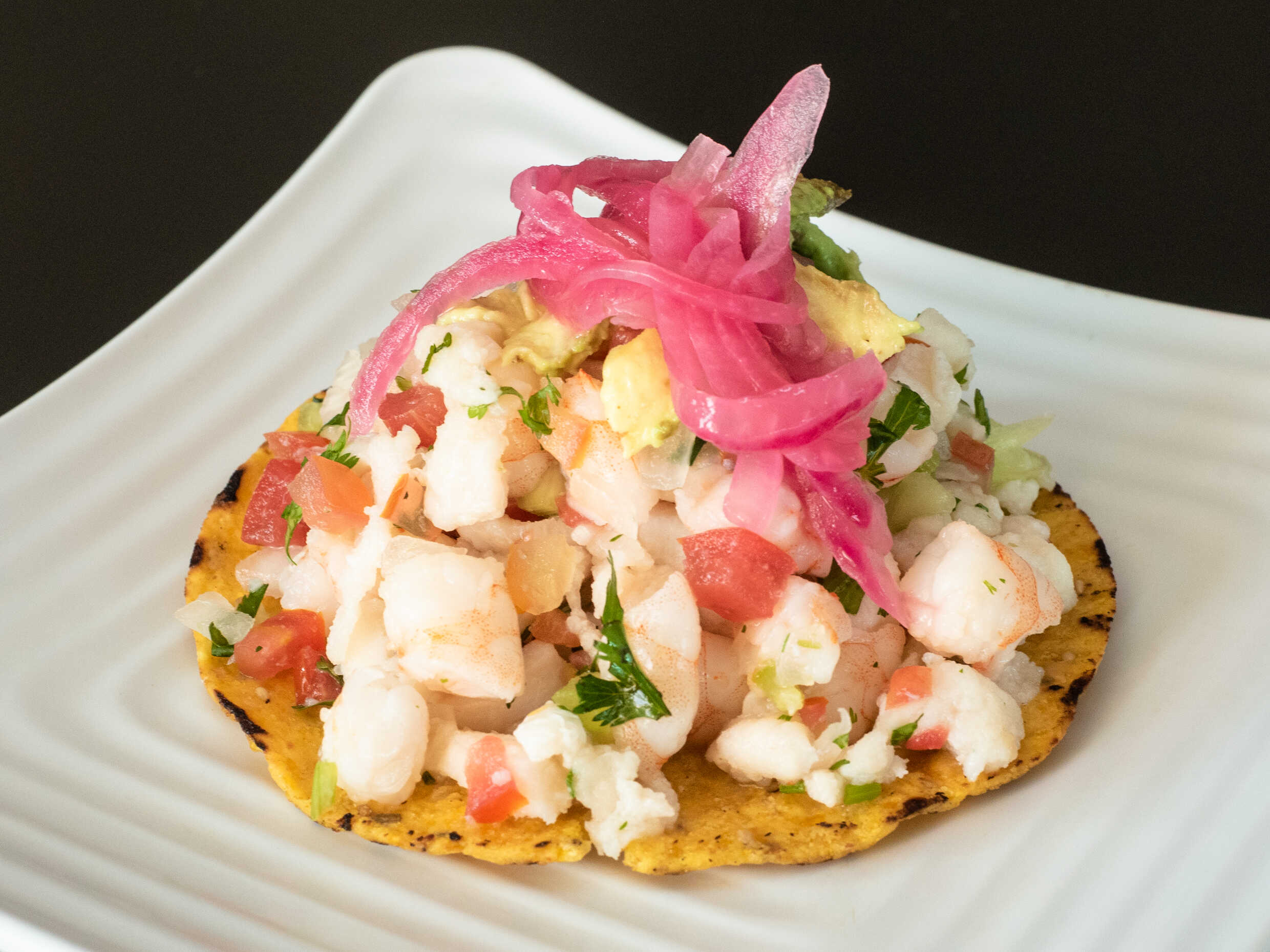 Tostada Individual de Ceviche Mixto