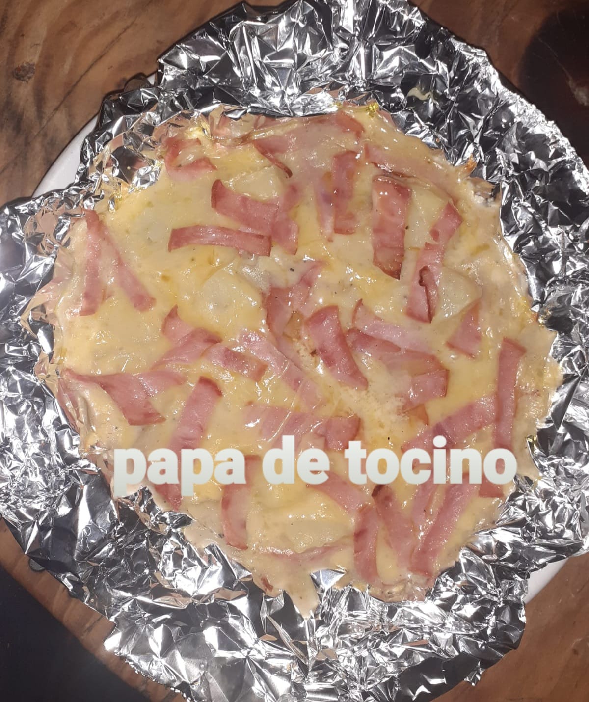 Papa rellena de Tocino
