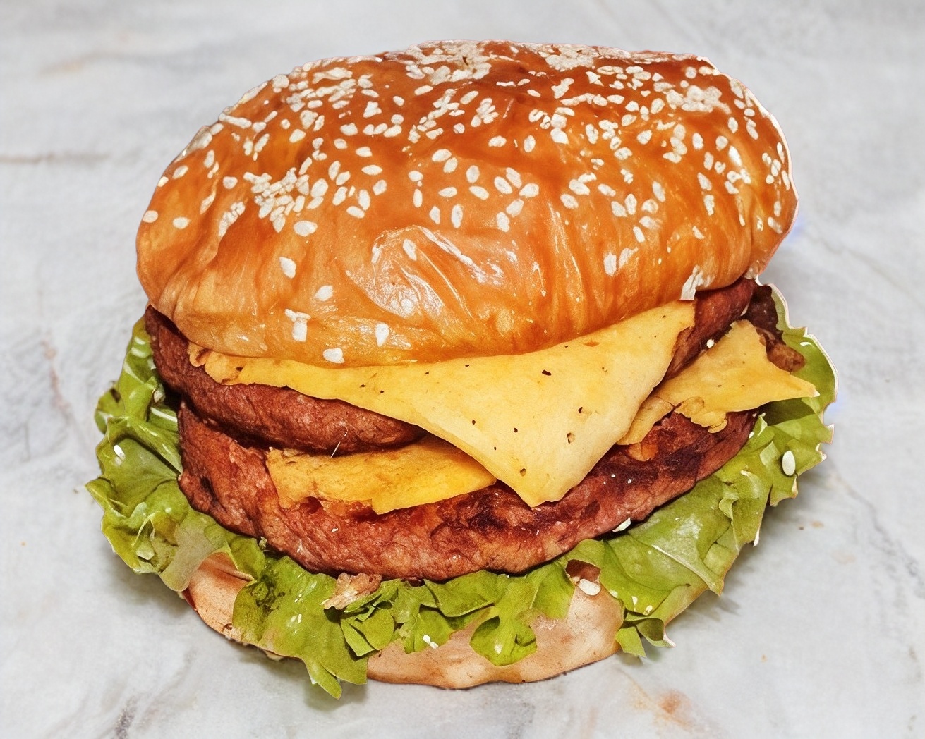 Hamburguesa Doble Con Papas