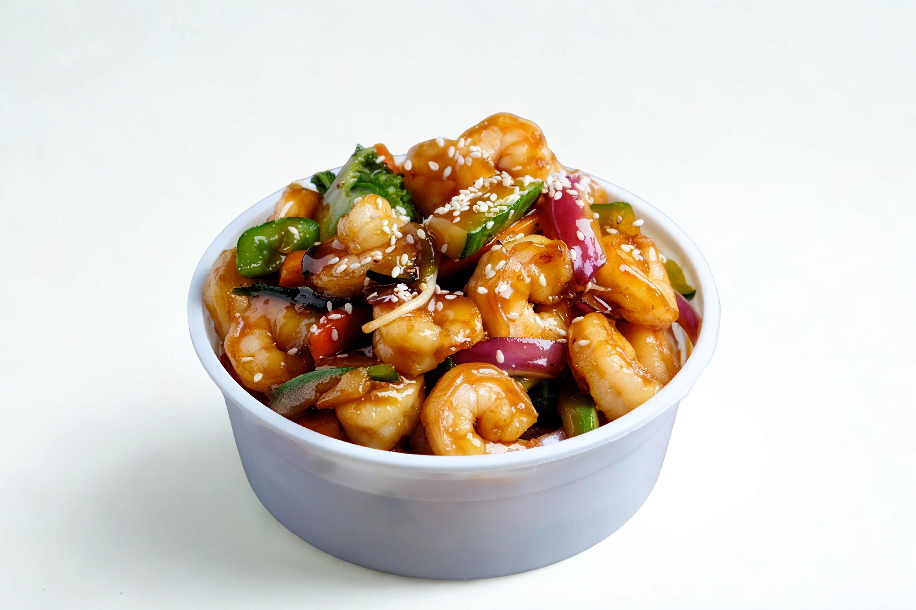 Camarones Salteados con Verduras