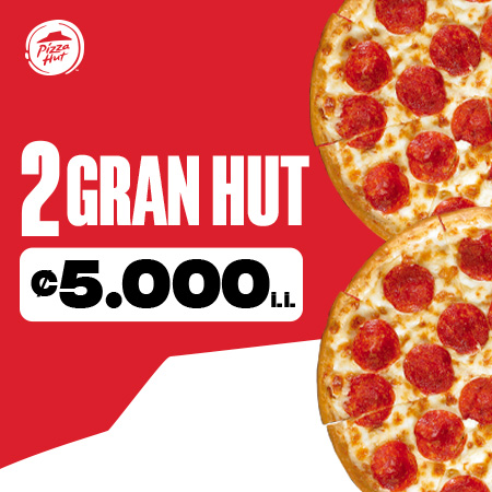 2 Pizzas Gran Hut Pepperoni por 5,000