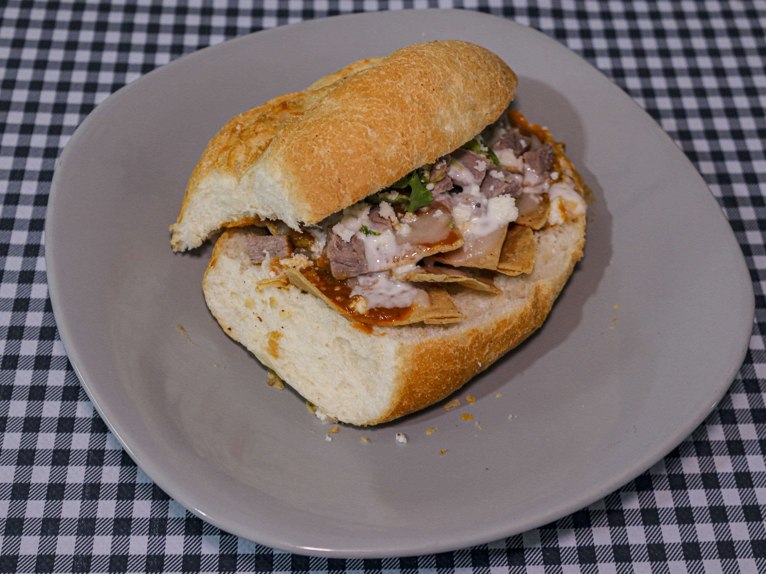 Torta con Arrachera