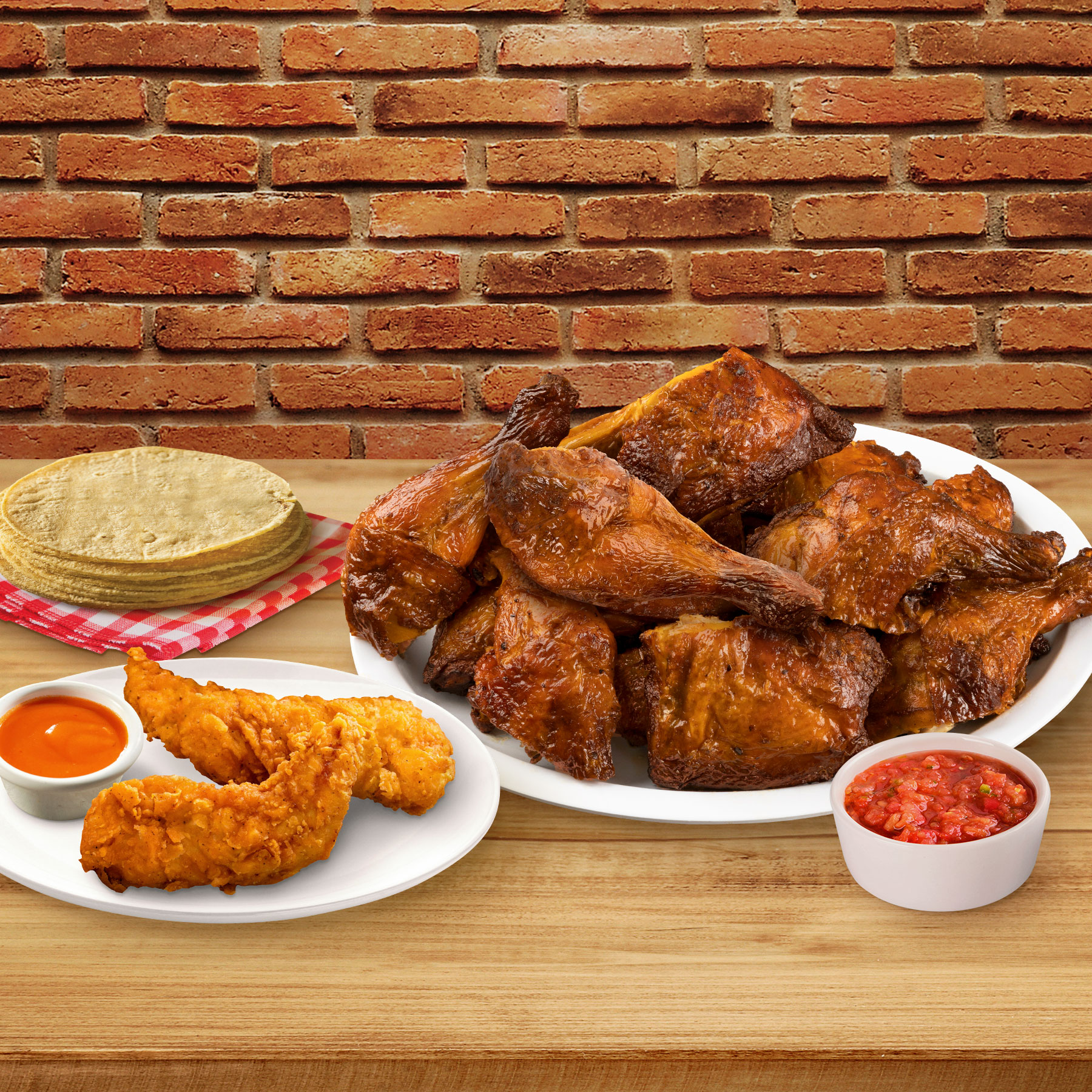 8 Pzas (Piernas y Muslos) + 2 Tenders