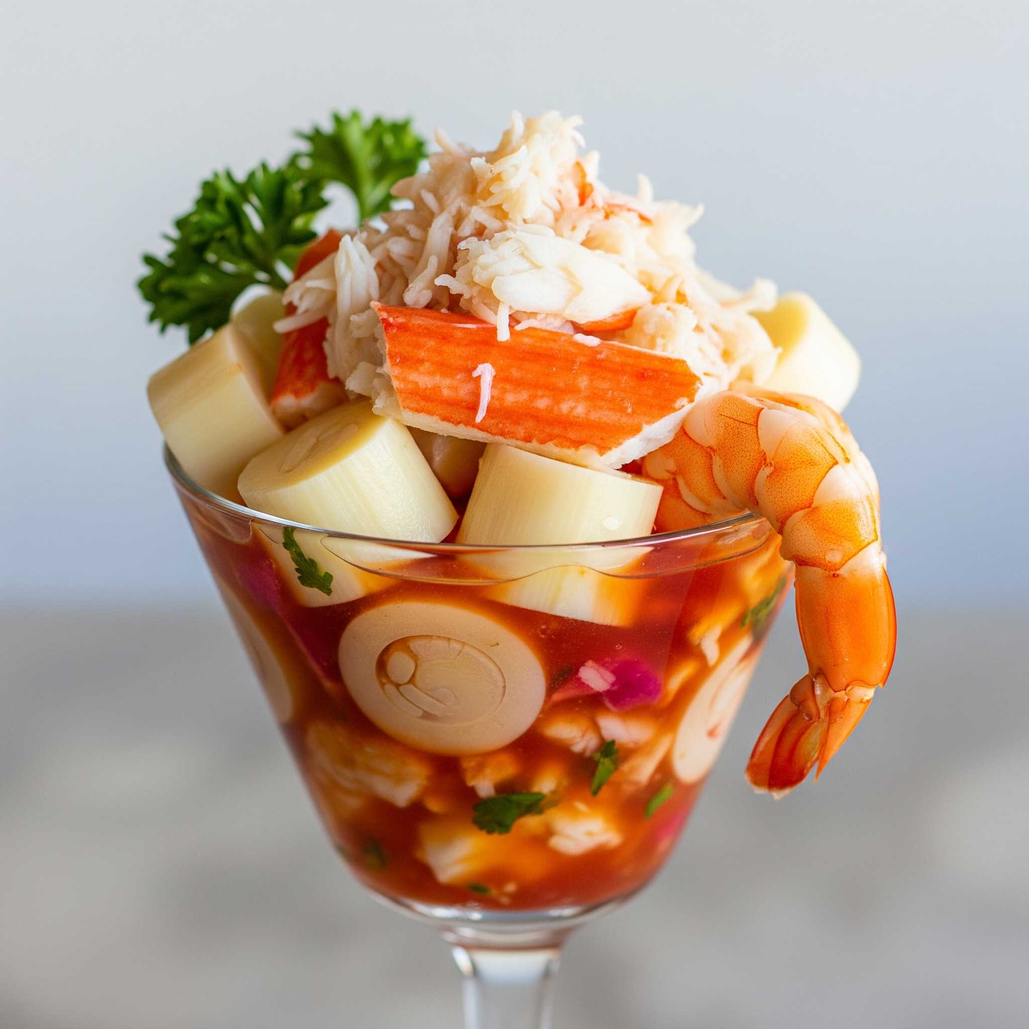 "COCTEL PALMITO Y CAMARON mediano"