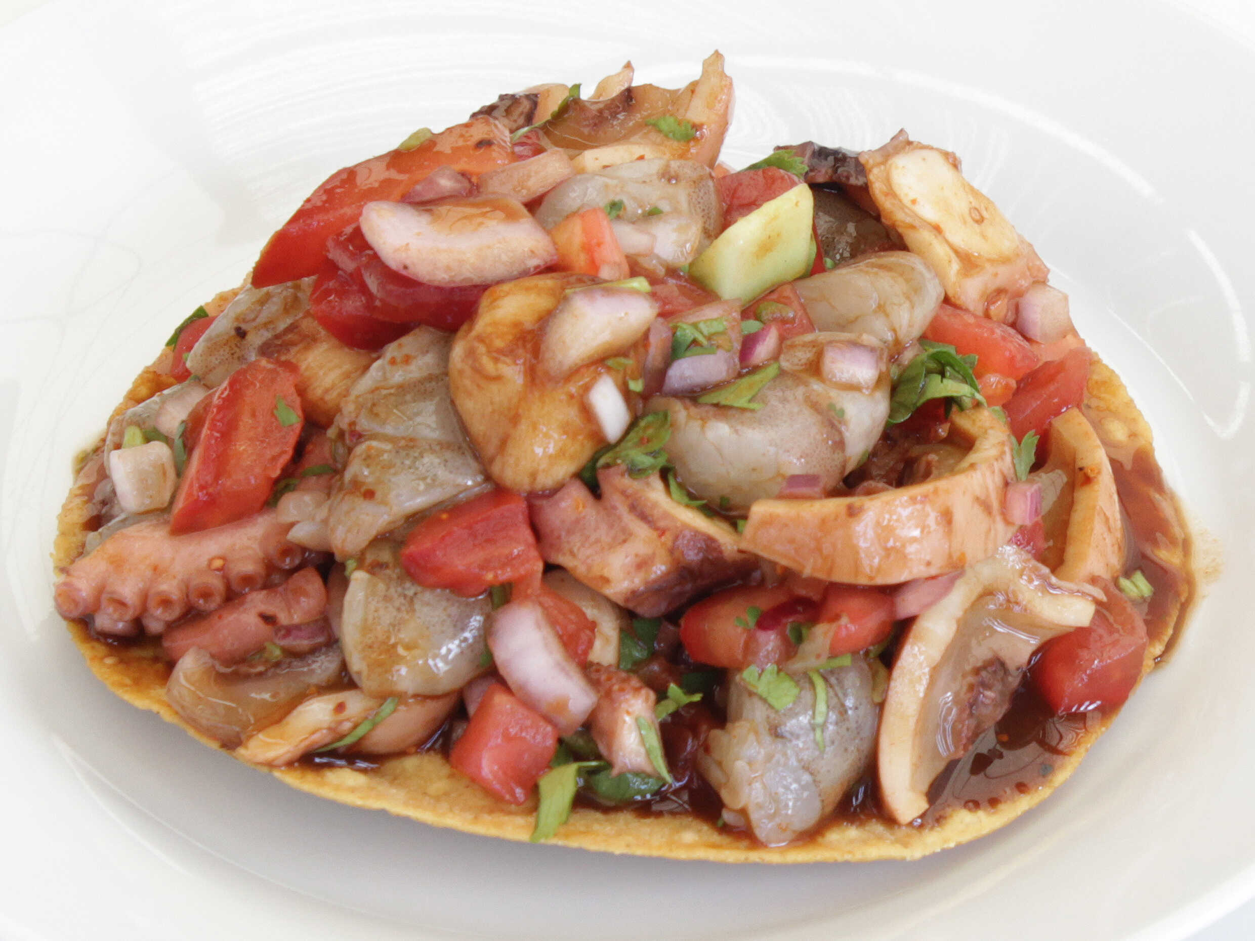 Tostada Ceviche de Camarón