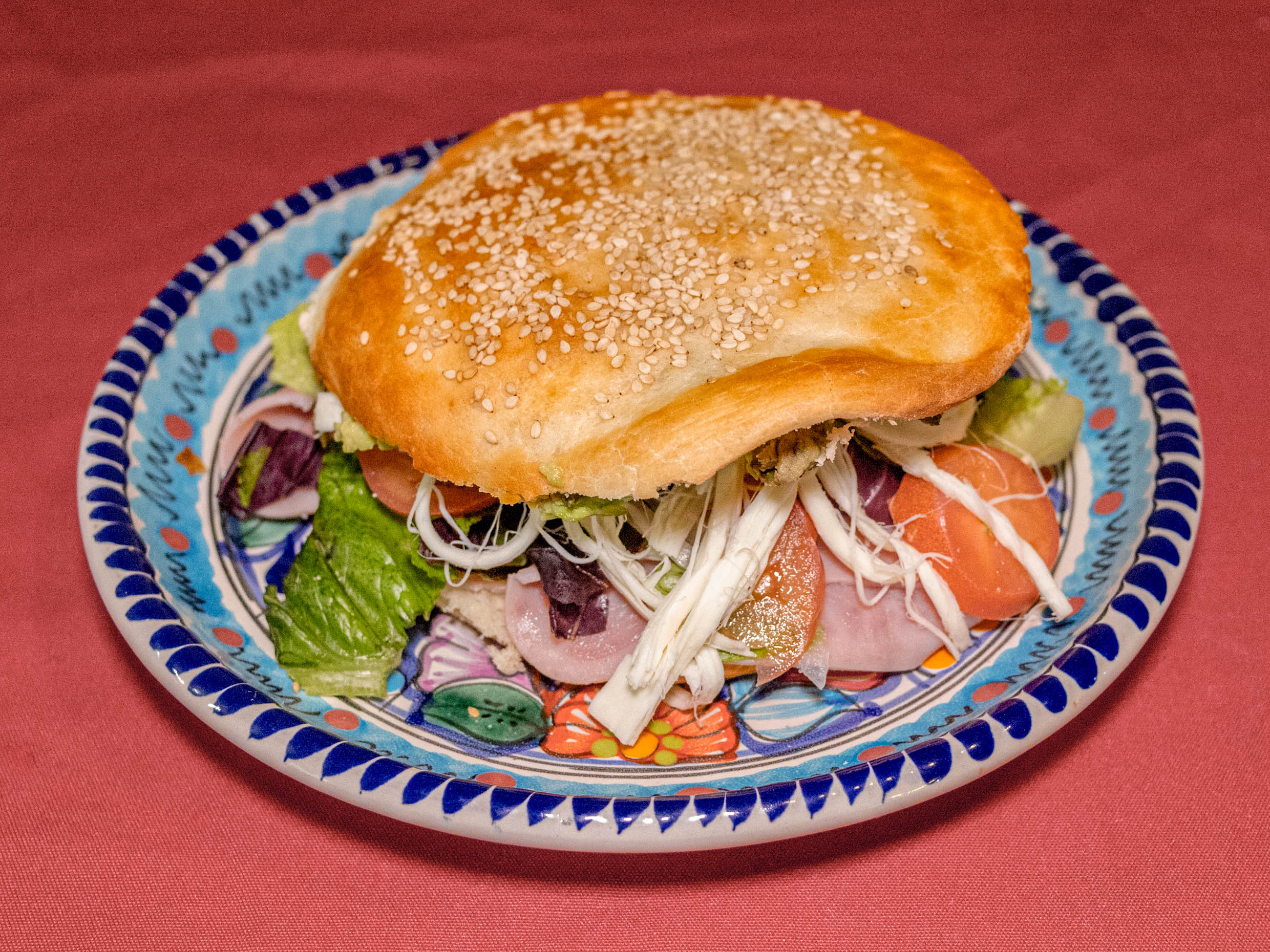 Cemita queso con jamón