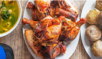 Combo Medio Pollo Asado + Consomé + Gaseosa 1 LT