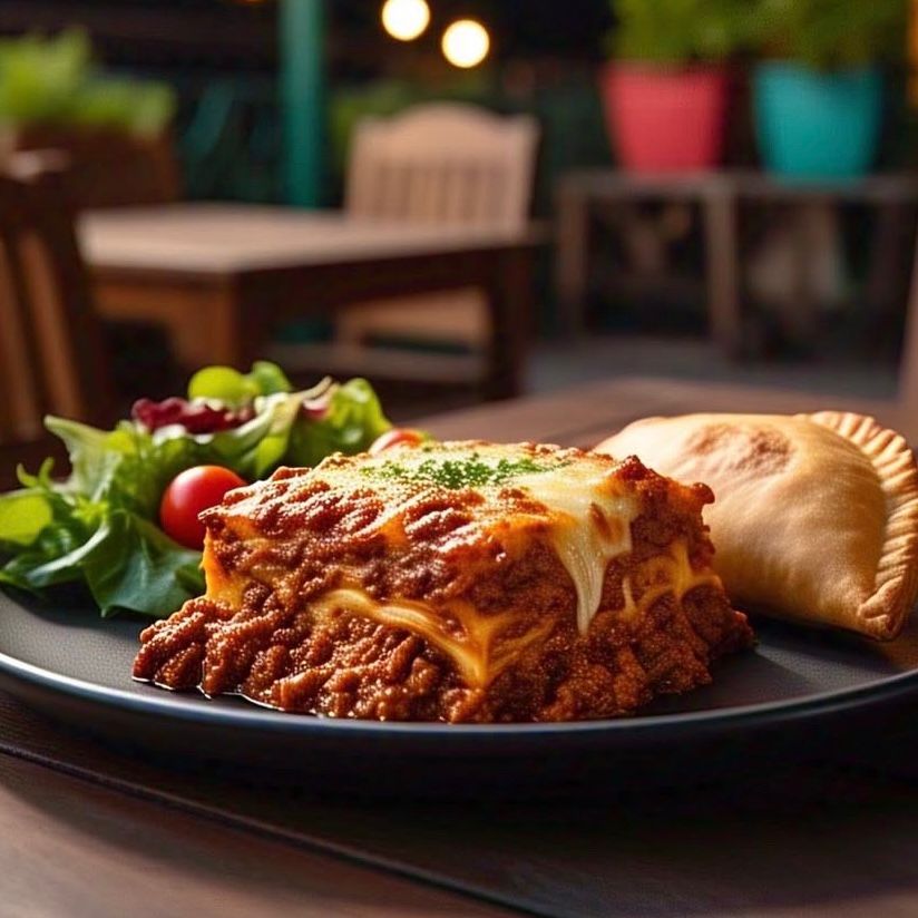 Lasaña Boloñesa con empanada gratis