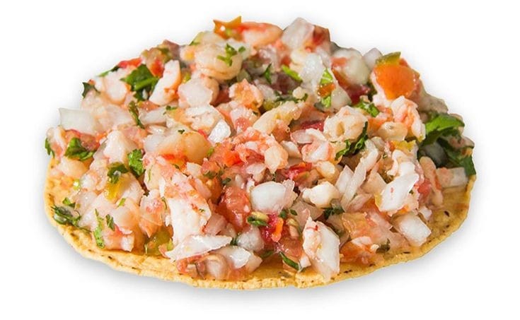 Tostada de Ceviche de Camarón