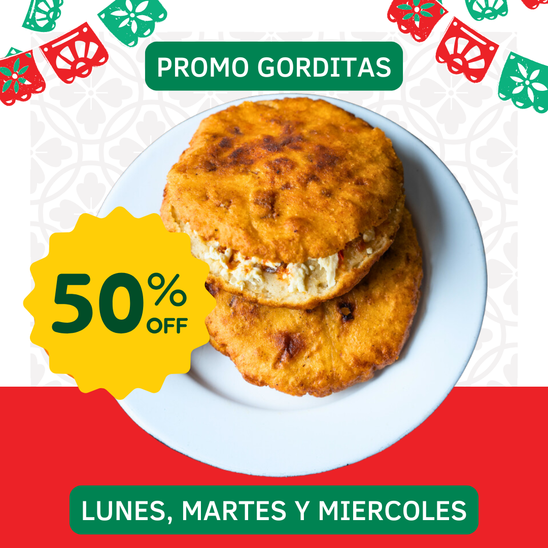 2 Gordita de Queso o Migaja con Guiso (Lunes y Ma)