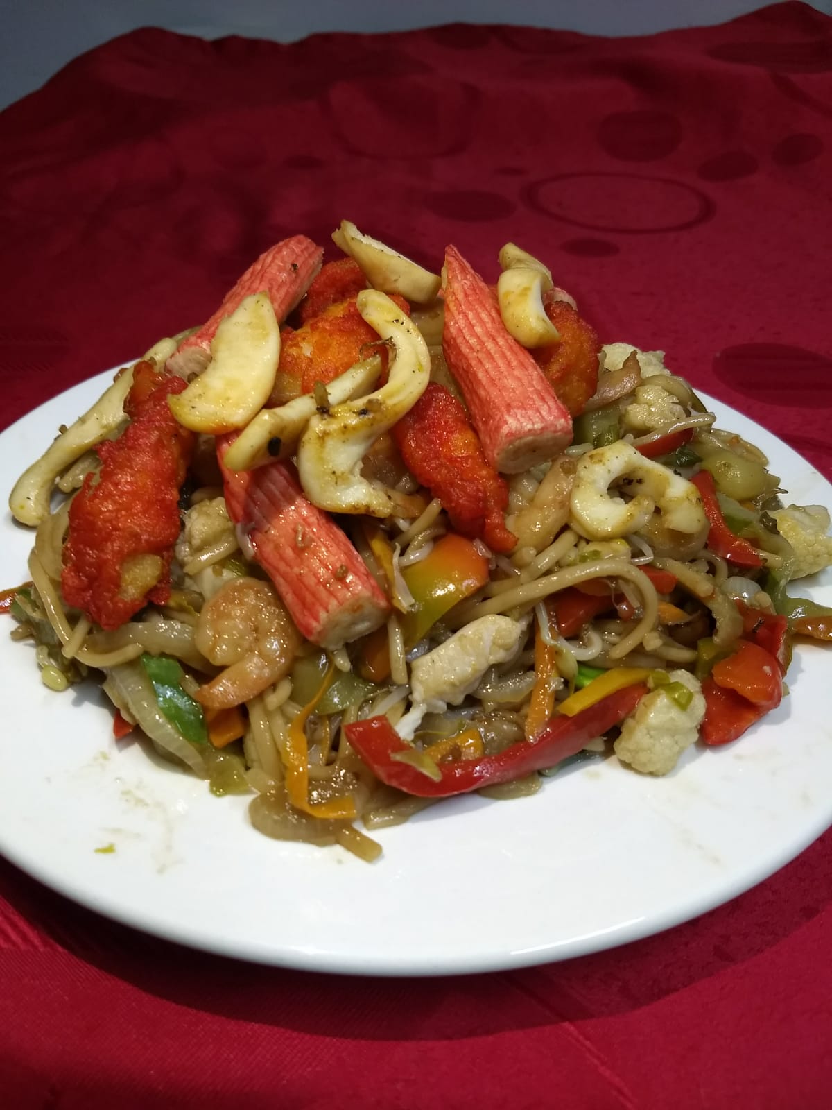 Chau Mein con Mariscos