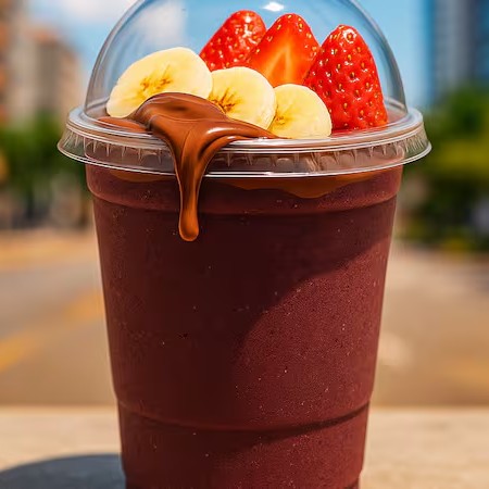 Uma explosão de sabores que derrete na boca! Um açaí cremoso turbinado do início ao fim, com duas camadas de morangos frescos, banana docinha e generosas camadas do Supremo Creme de Avelã.  ** Palavras Chaves **  Açaí, Açaí trufado, Açaí com frutas, açaí com banana e morango, Dia dos Namorados, Valentines Day, Entrega rápida, Entrega grátis.