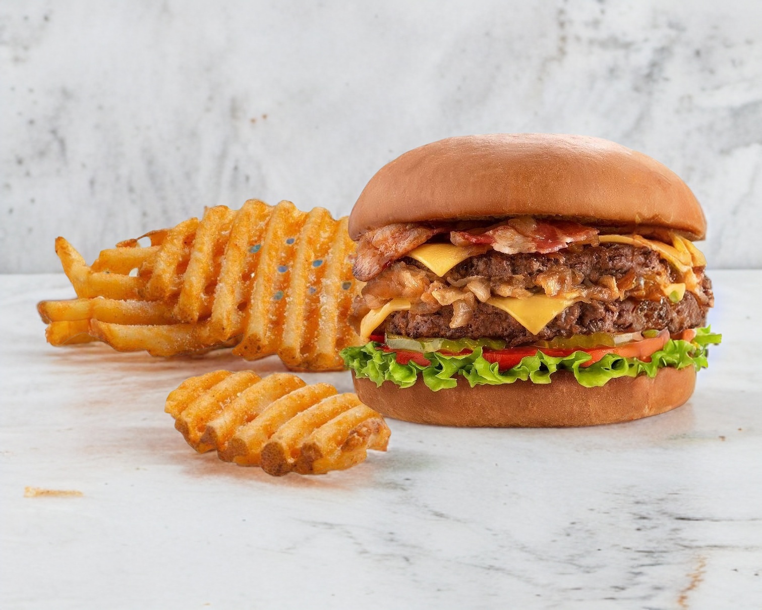 Original Tocino Doble con Papas Waffle