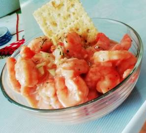 Ceviche de camarones.