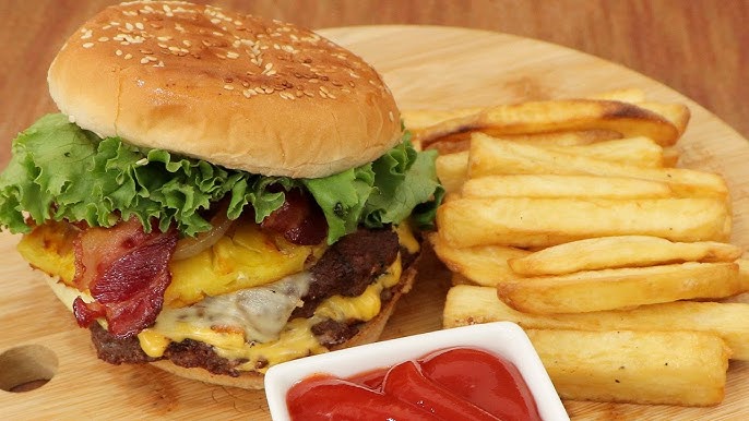 Hamburguesa Hawaiana Con Papas