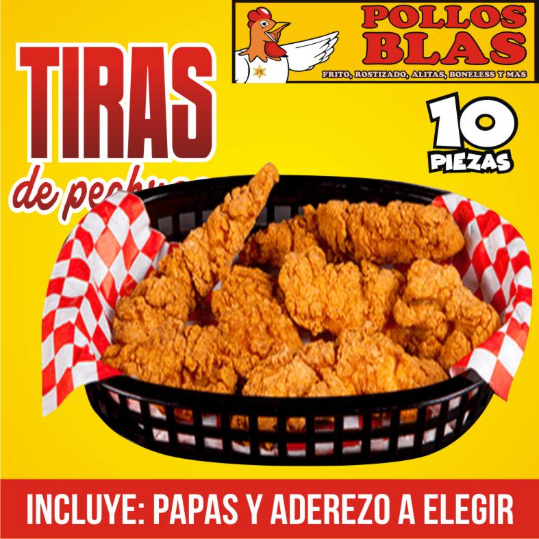 10 Tiras de Pollo