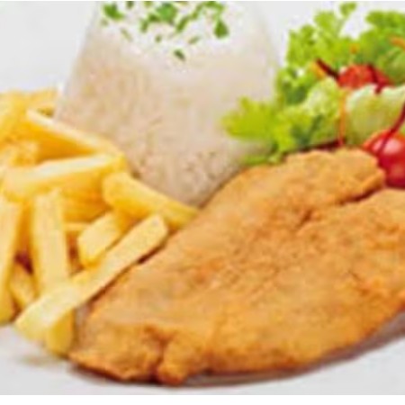 Arroz , feijão , farofa e batata frita