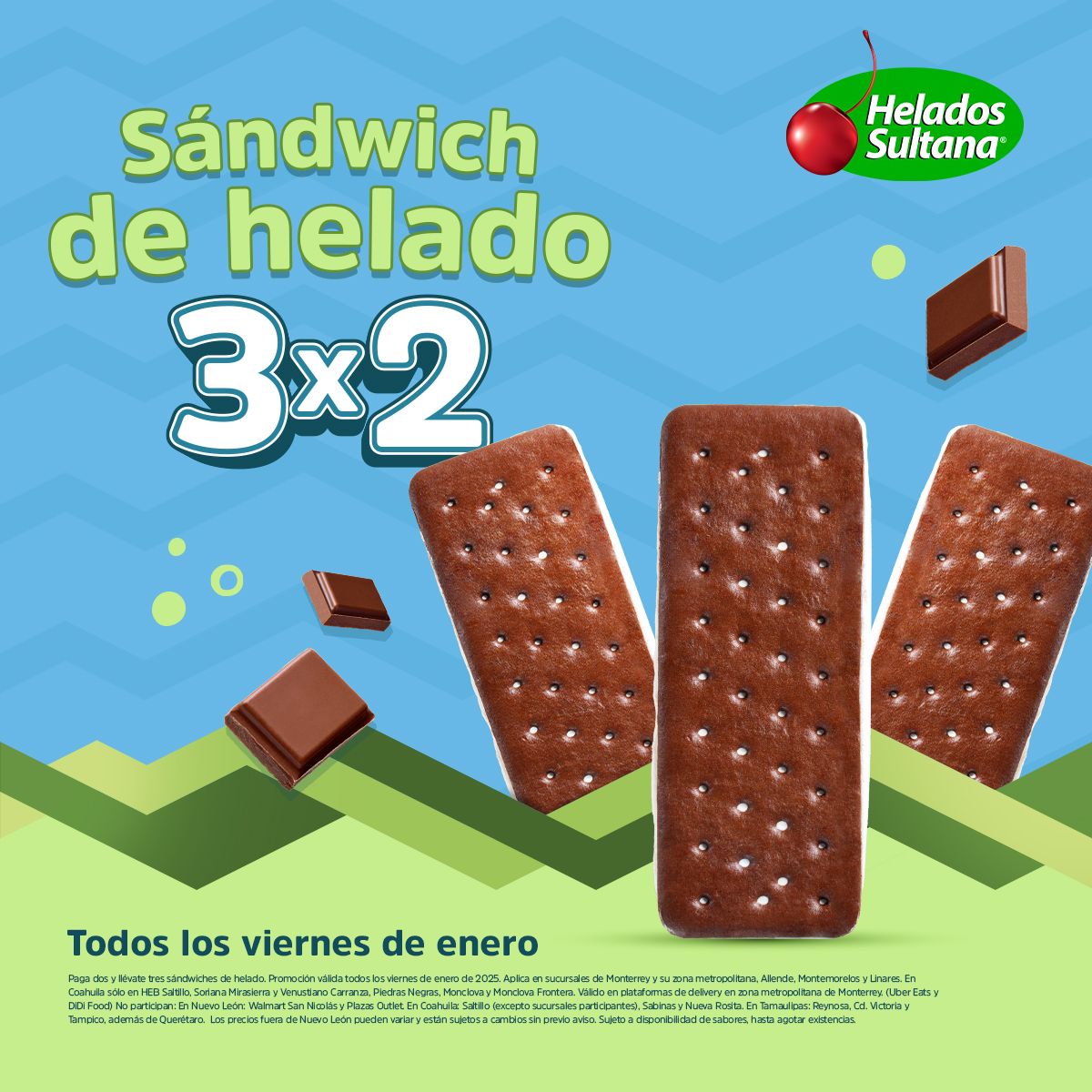 Sandwich de Helado al 3x2