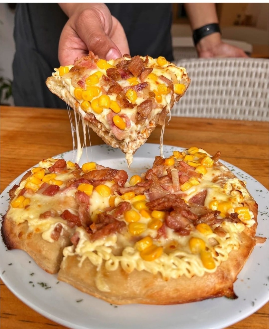 Pizza Especial Familiar Maíz y Tocineta