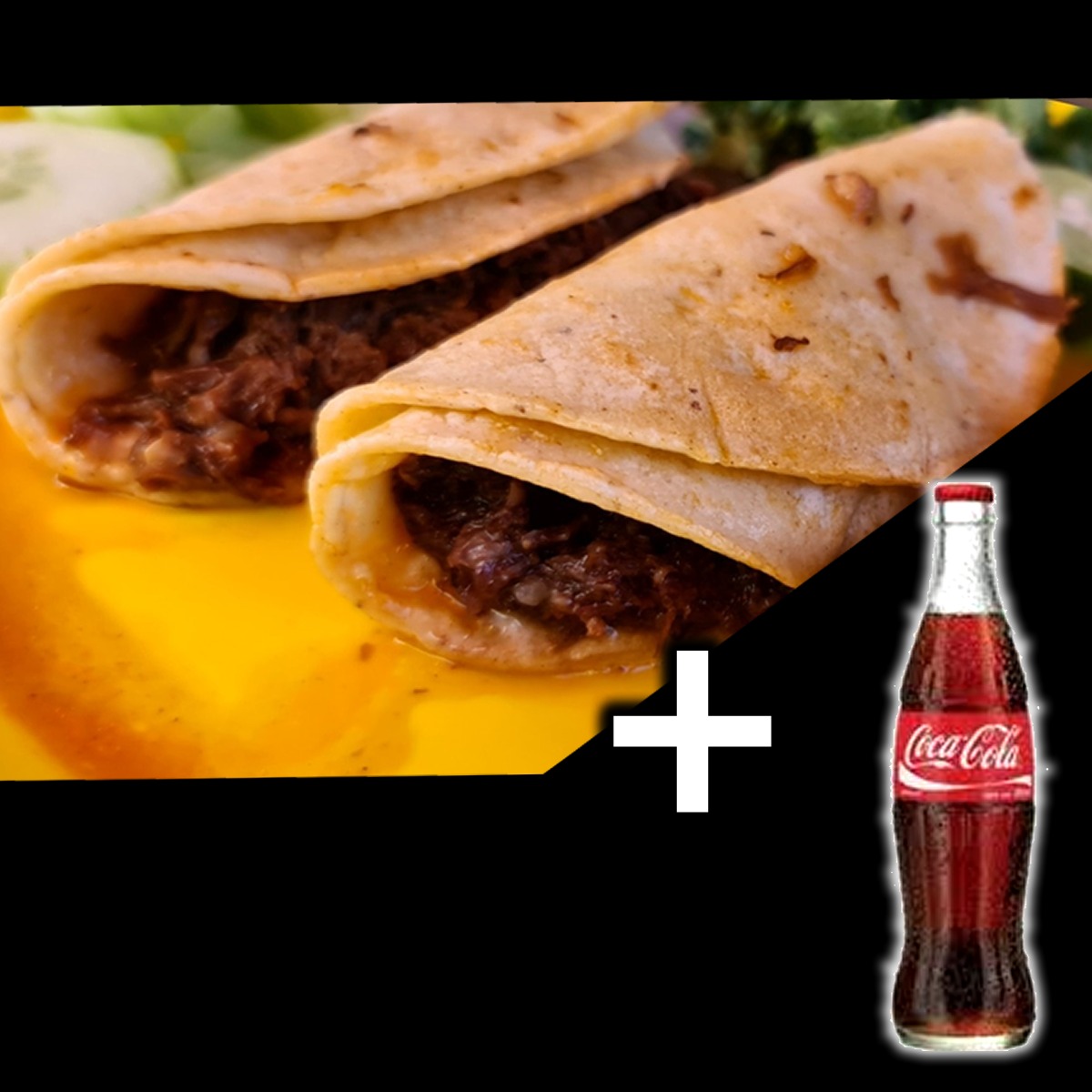 Dos Tacos de Cabeza con Refresco