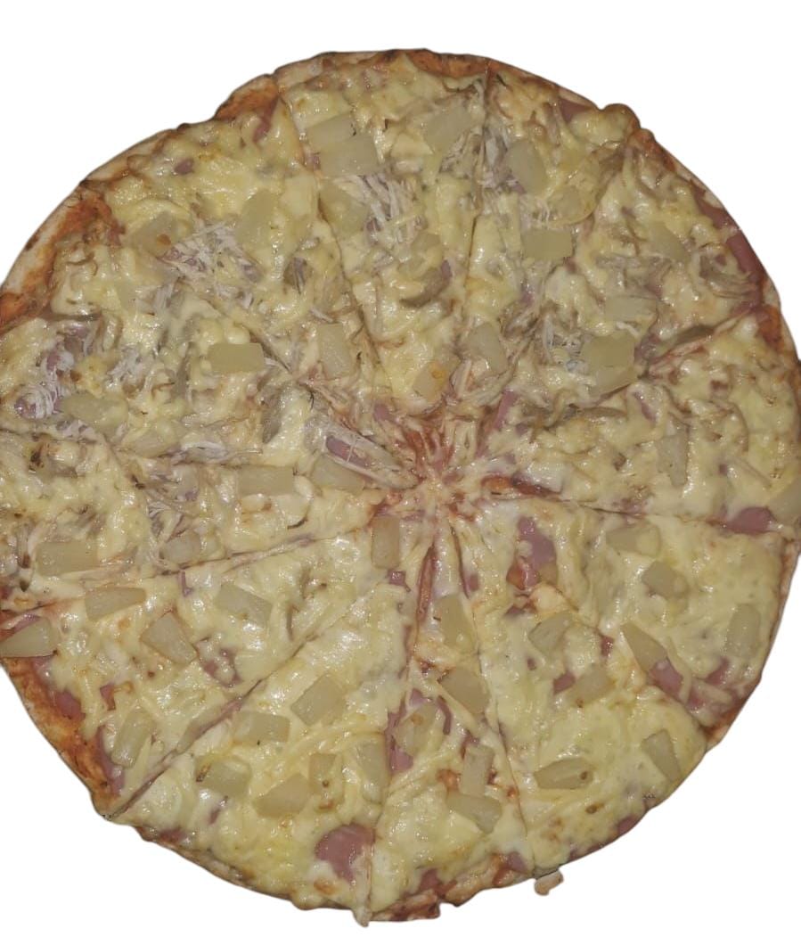 Pizza Hawaiana + Pan con Ajo