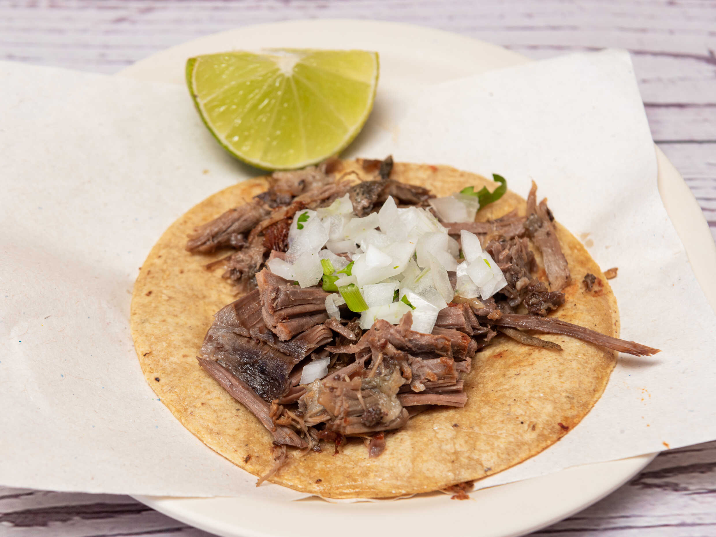 Taco barbacoa de Borrego