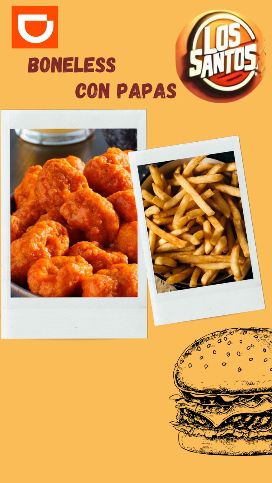 Boneless Acompañados de Papas Preparado a Tu Gusto