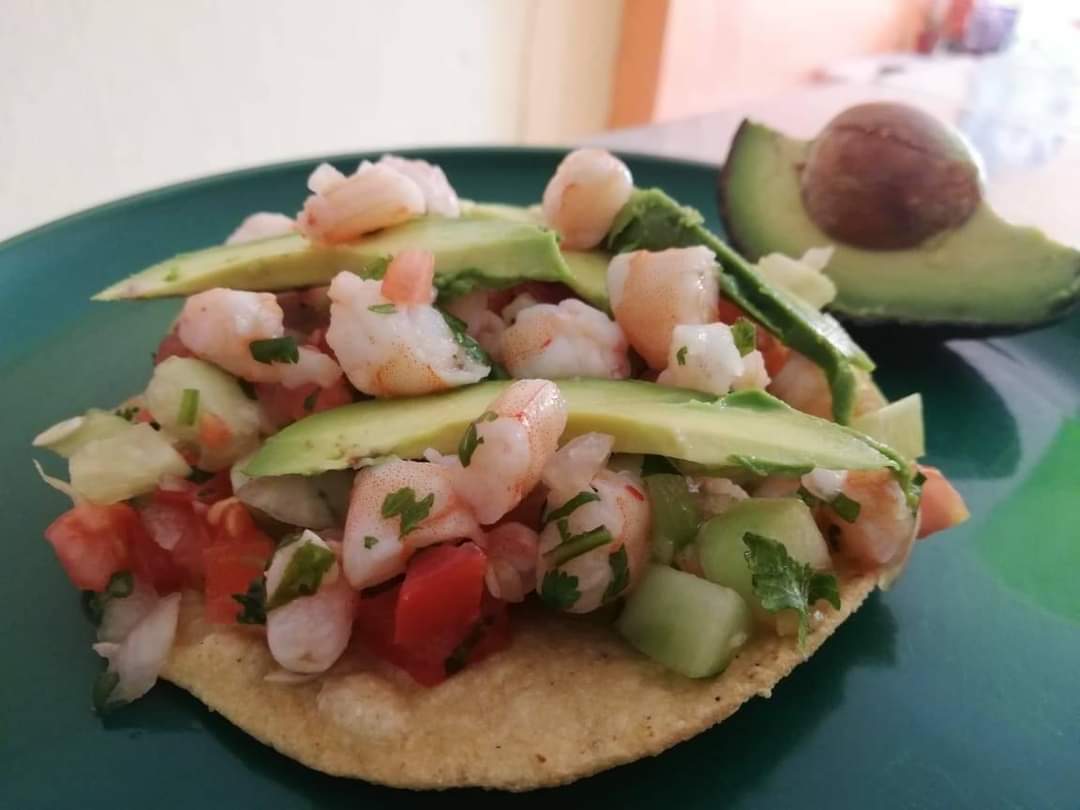 Tostada de Ceviche de Camarón
