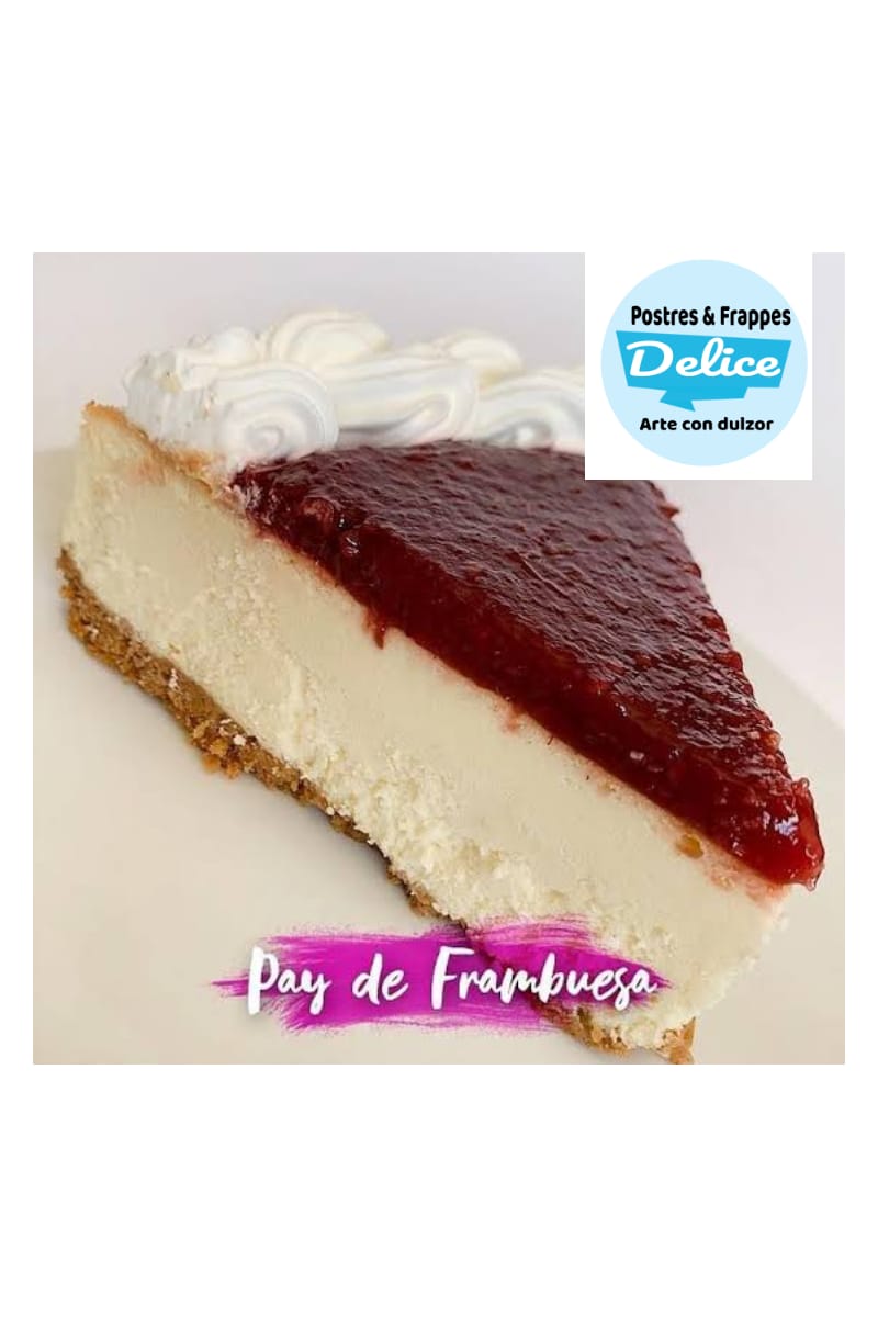 Pay de queso con frambuesa