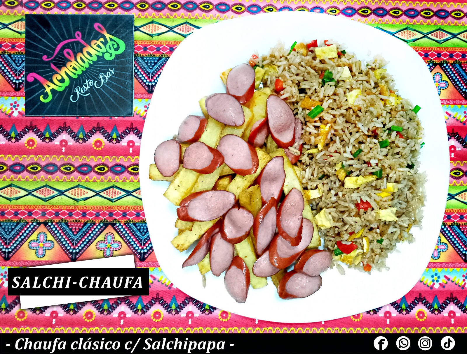Chaufa con salchipapa