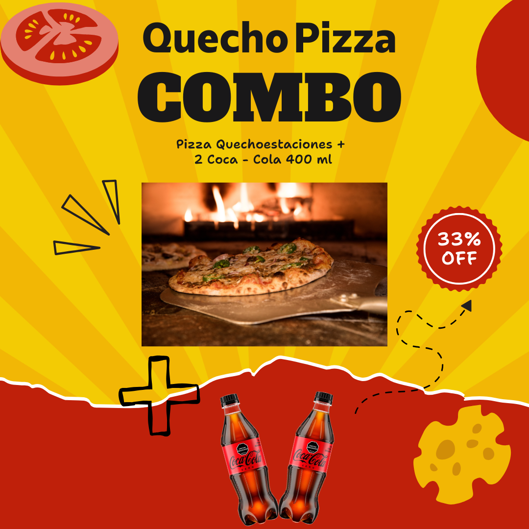 Combo Pizza Quechoestaciones + 2 Coca Cola 400ml