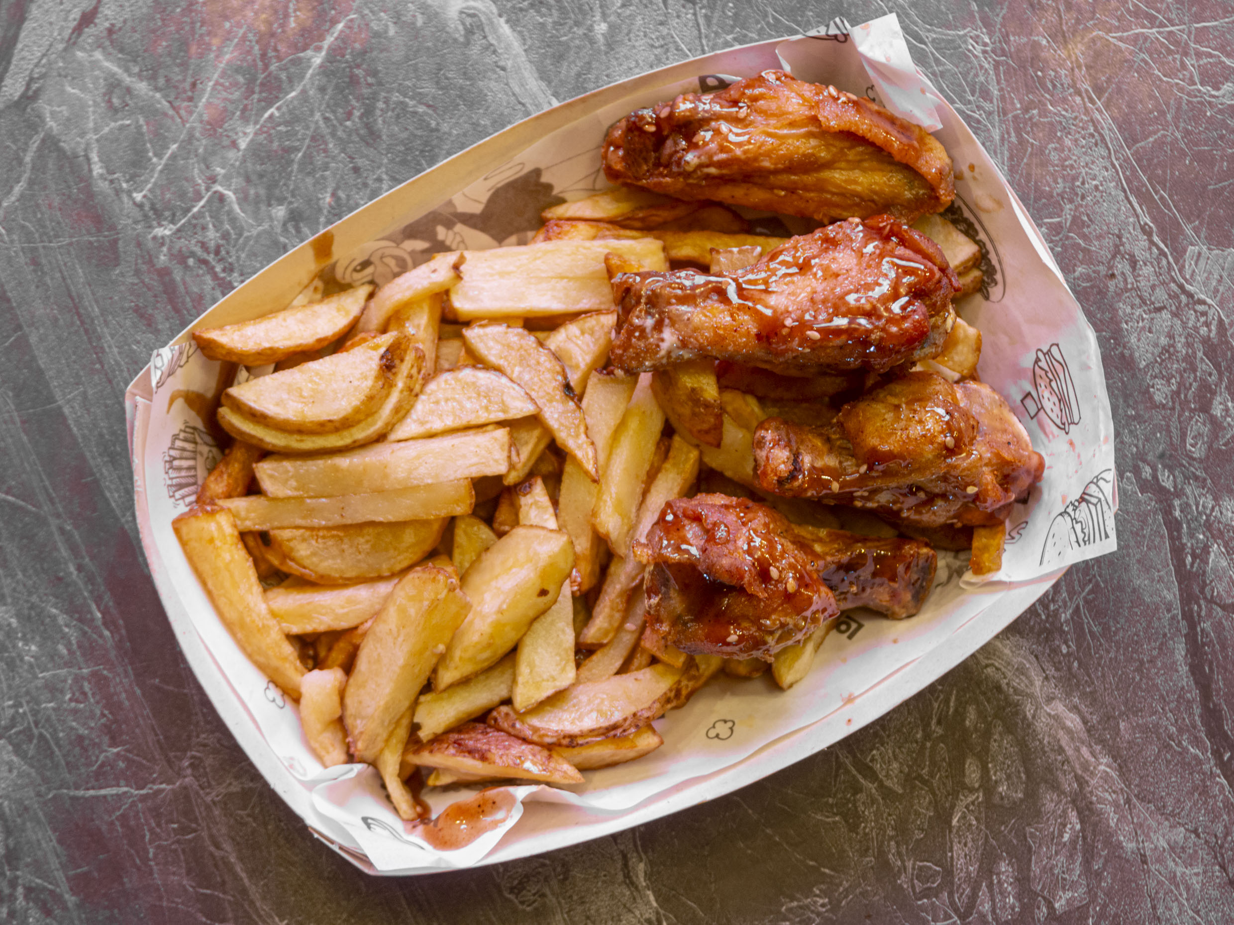 4 Unidades de Alitas con Papas
