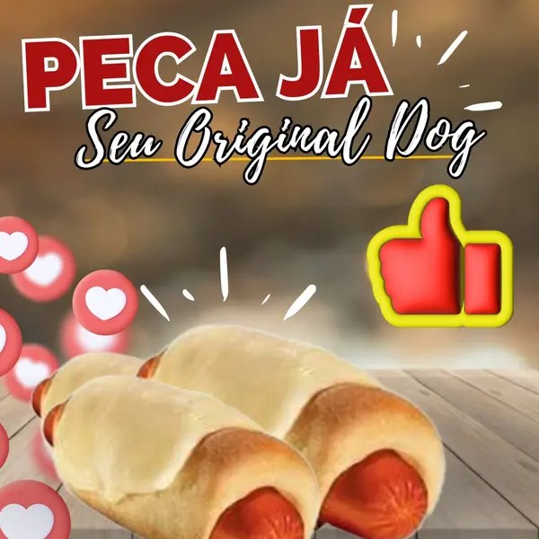 massa recheada com molho especial, salsicha, queijo catupiry e batata palha