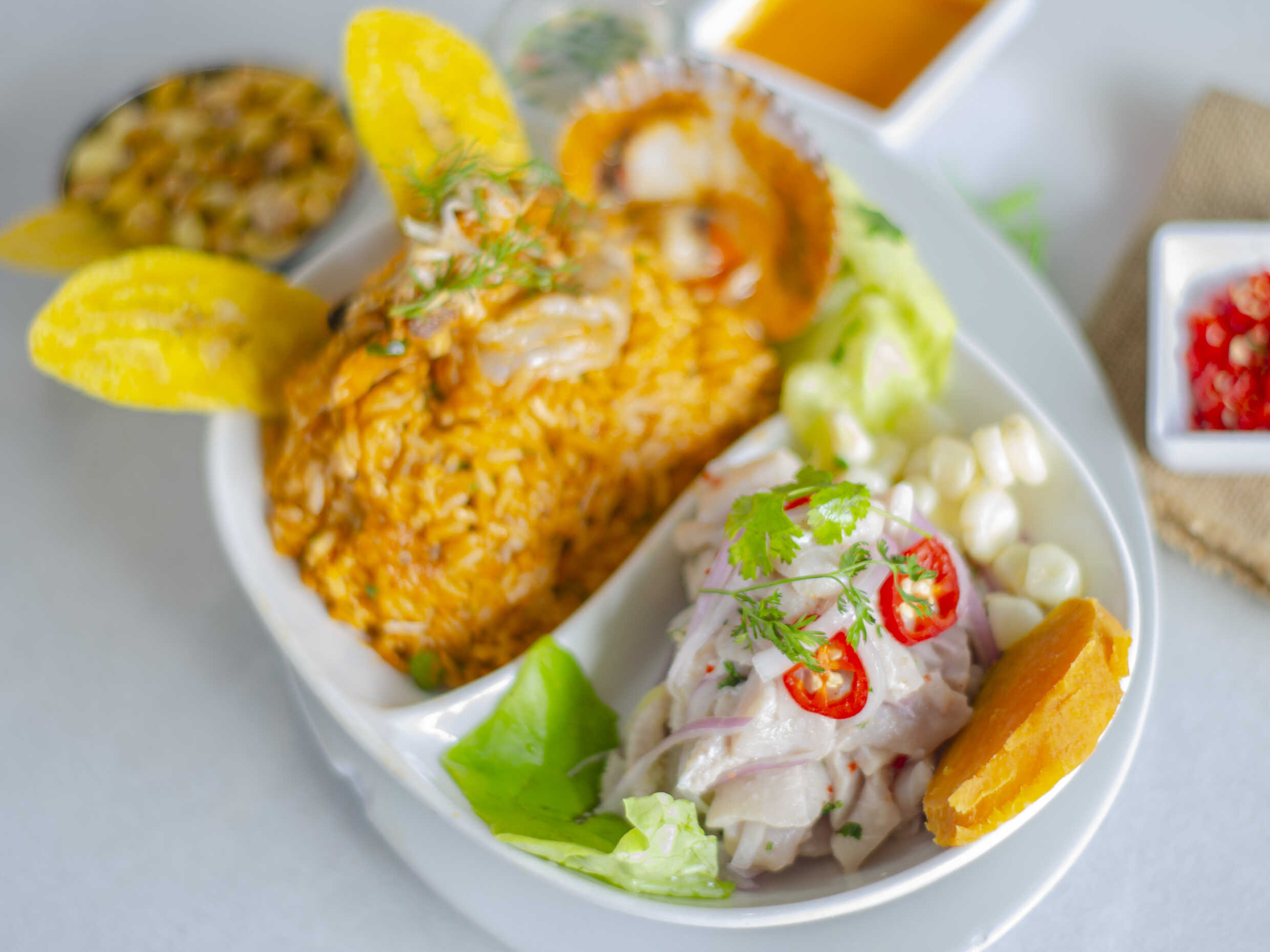 Arroz con Mariscos y Ceviche