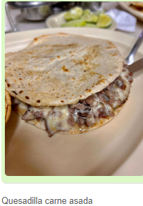 Quesadilla de carne asada
