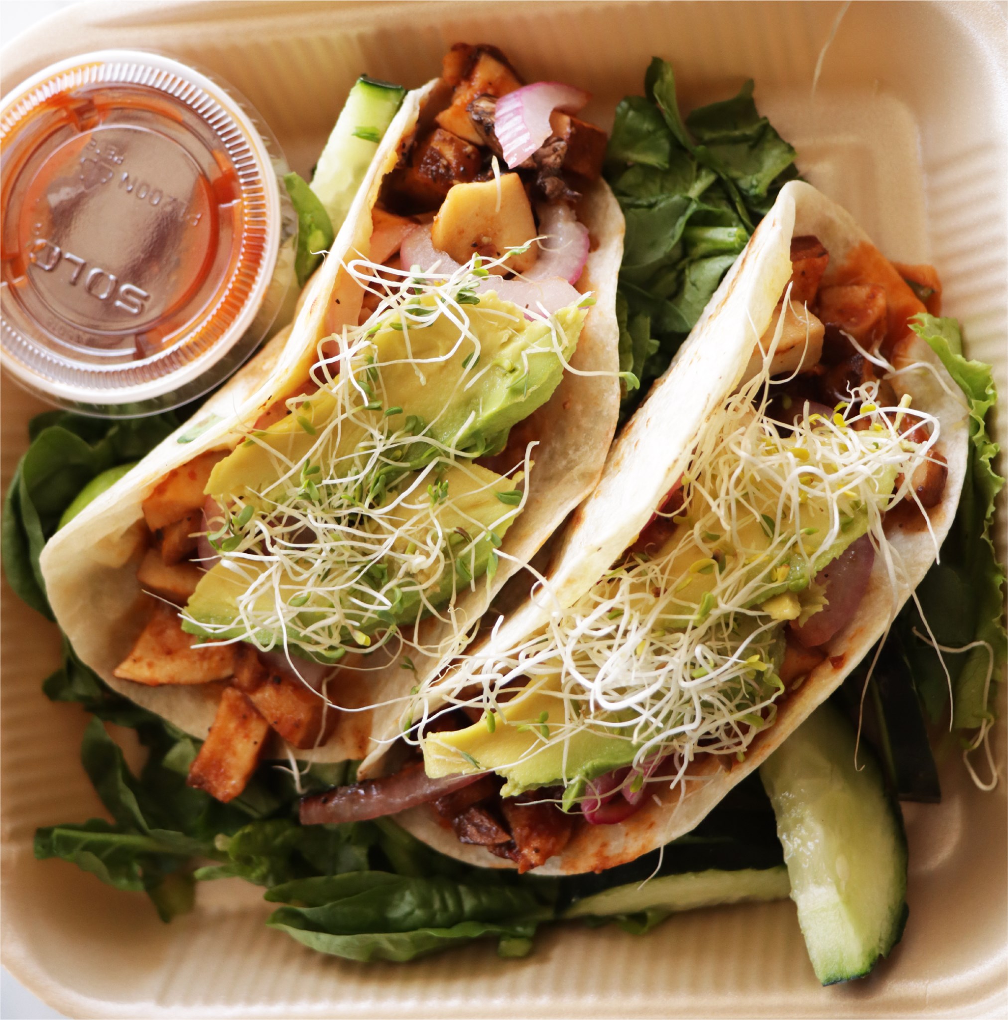 Tacos de Portobello al Ajillo (2 Pzas)