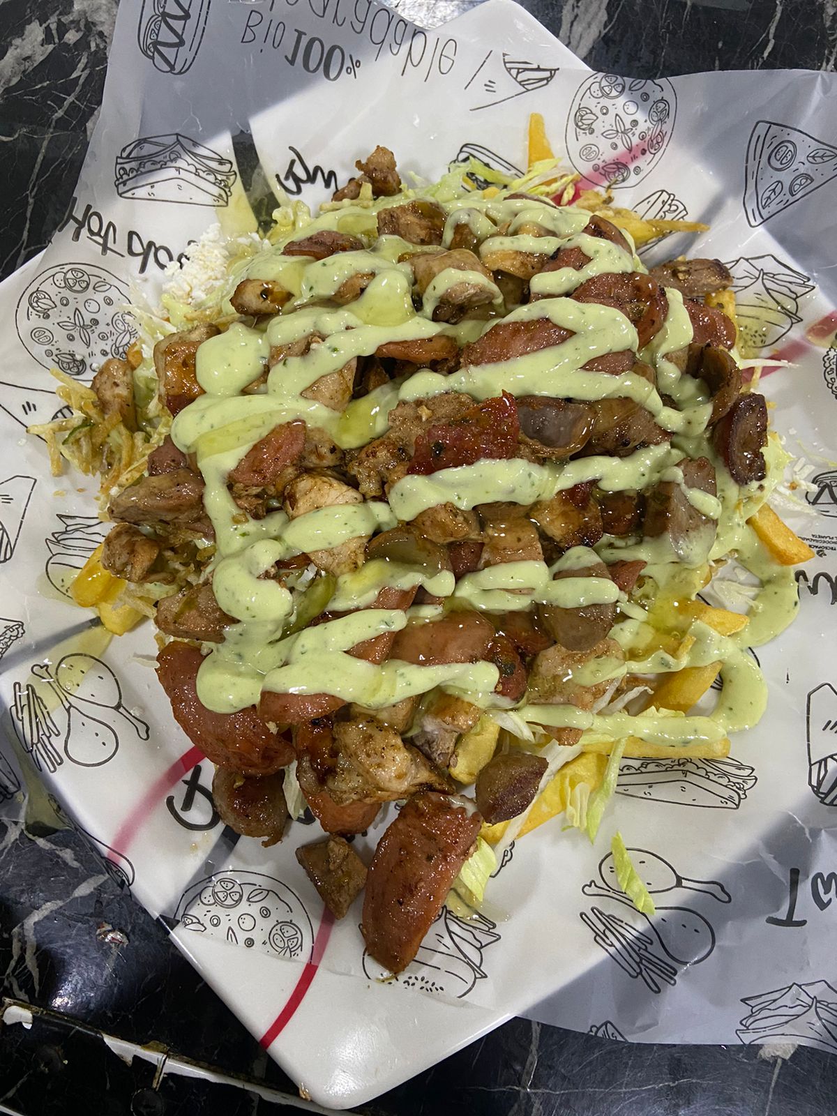 Salchipapa de Cerdo