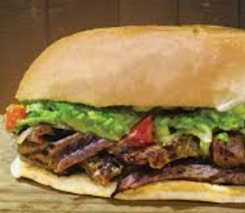 Torta de Arrachera con Queso