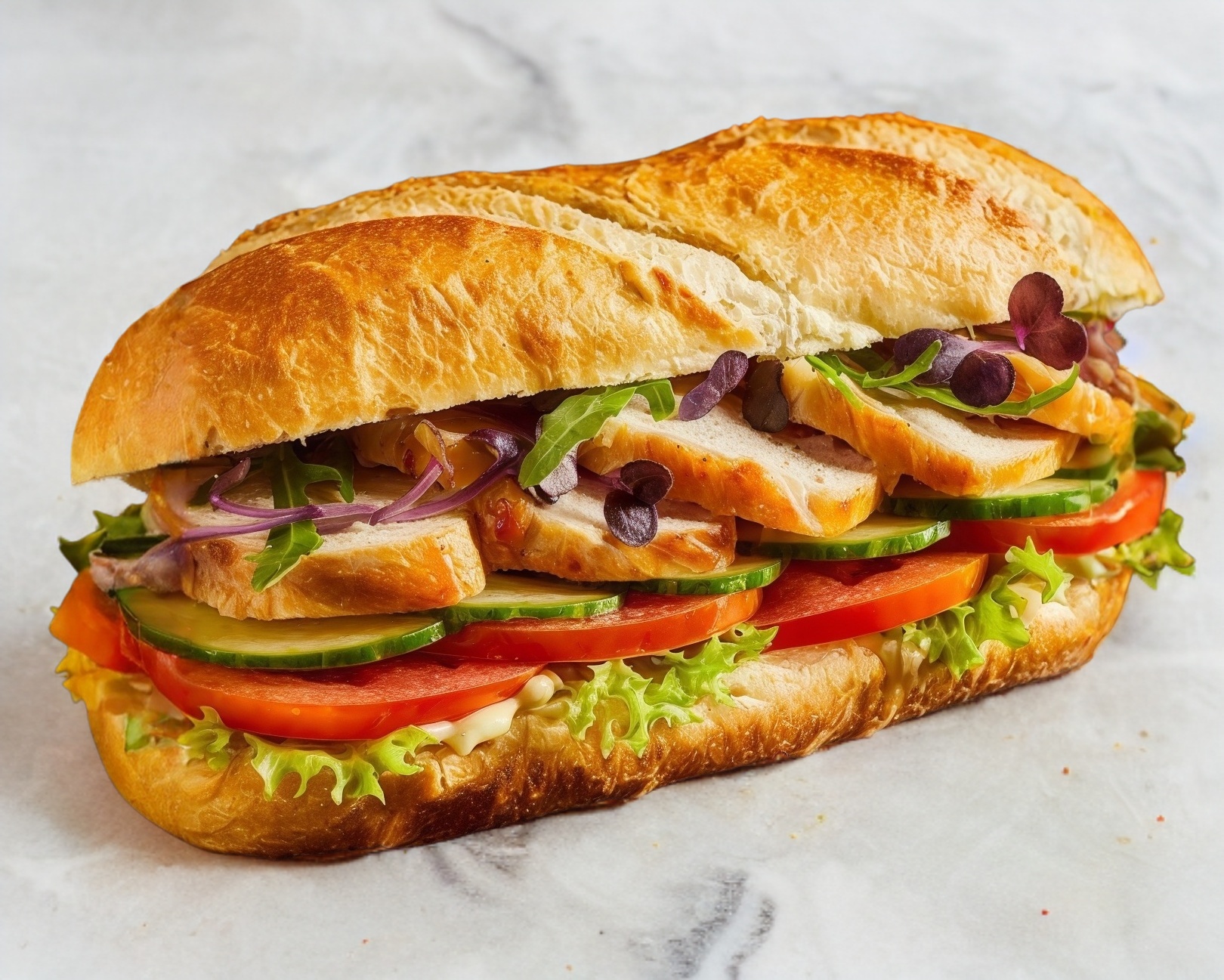 Baguette con Milanesa de Pollo 23cm
