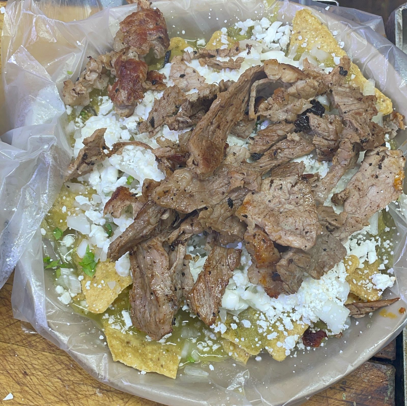 Chilaquiles con Bistec