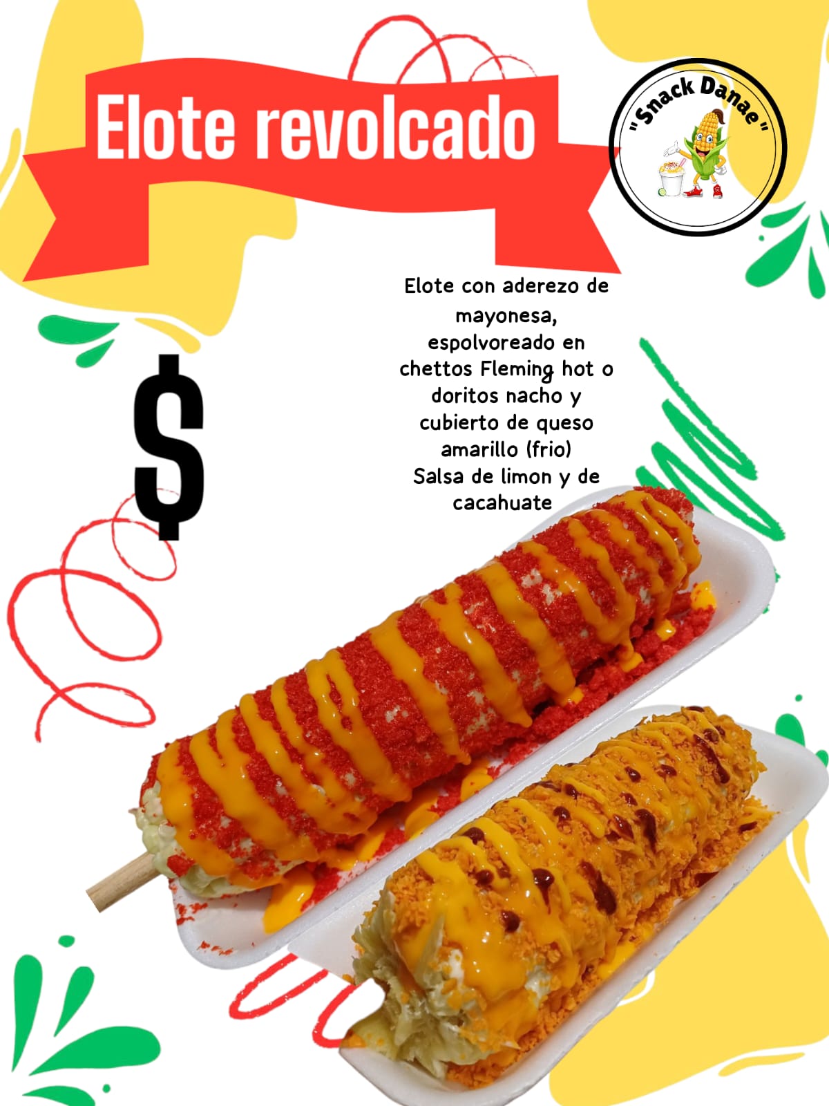 Combo 4- Elote Revolcado Más Coca 355ml